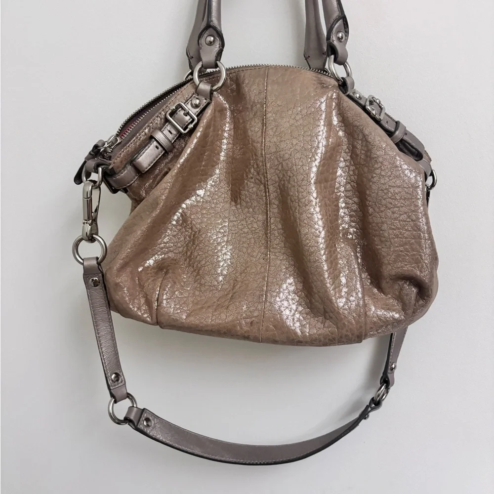 Coach Metallic Tan Leather Hobo Bag